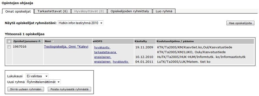 HOPSit. Kuva 1: Aloitus Nyt sinulle avautuu HOPS-alkusivu.