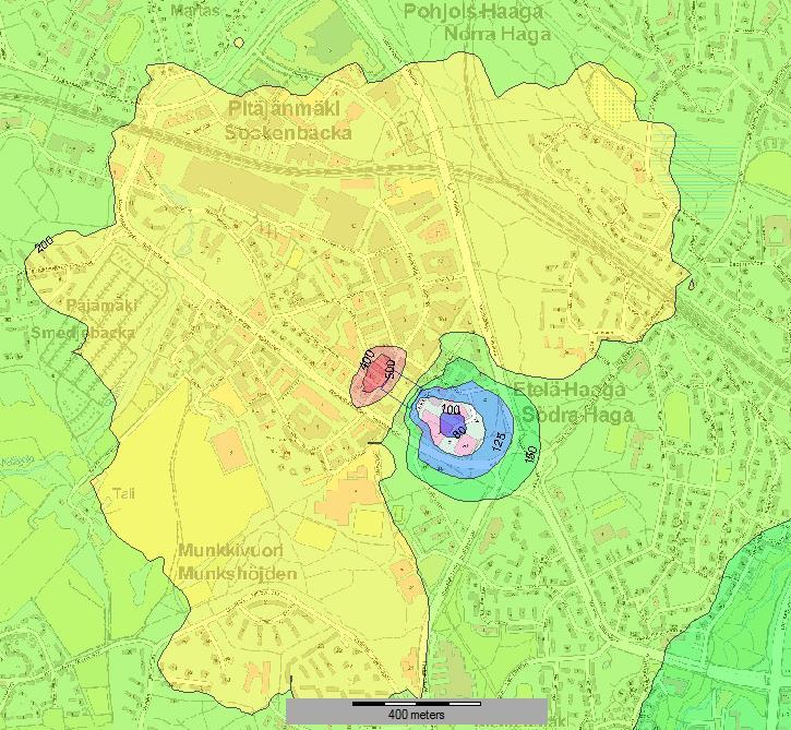 VARAVOIMAKONEIDEN PÄÄSTÖJEN LEVIÄMISSELVITYS 10 Hengitettävien hiukkasten pitoisuudelle laskettiin (PM 10 ) vuorokausikeskiarvoja.