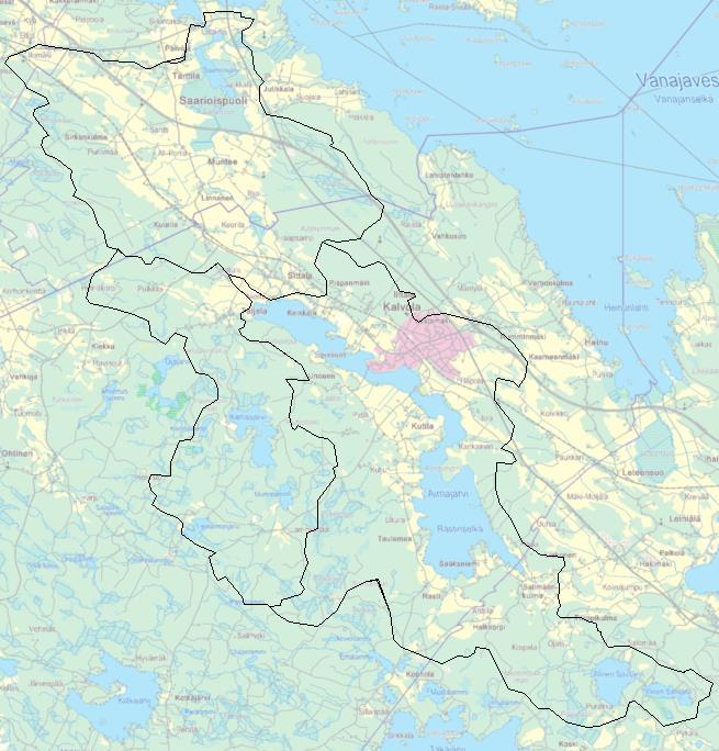 Oikolanjoen alaosan valuma-alue Myllyojan valumaalue Äimäjärven alue Kuva 6. Saarioisjärven valuma-alue ja yläpuoliset valuma-alueet. (MML 10/2013) 4.