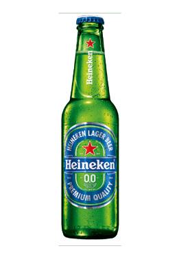Heineken 0,0 % myydään 0,33 litran tyylikkäässä lasipullossa, joka sopii erinomaisesti myös ruokapöytään.