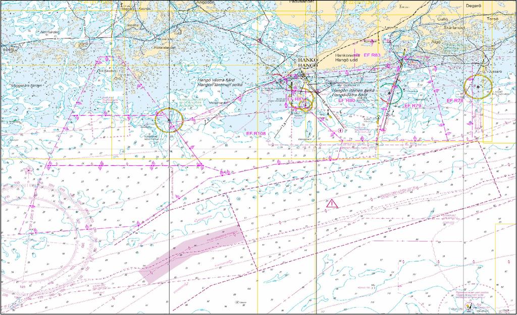 34 22, 136, 952, 953, B/INDEX, B636, B637, B/Hanko - Haapsalu Uusi ampuma-alue välille: Nytt skjutområde mellan New firing practice area (1) 59 45.000'N 22 53.800'E (2) 59 47.000'N 22 53.800'E (3) 59 47.