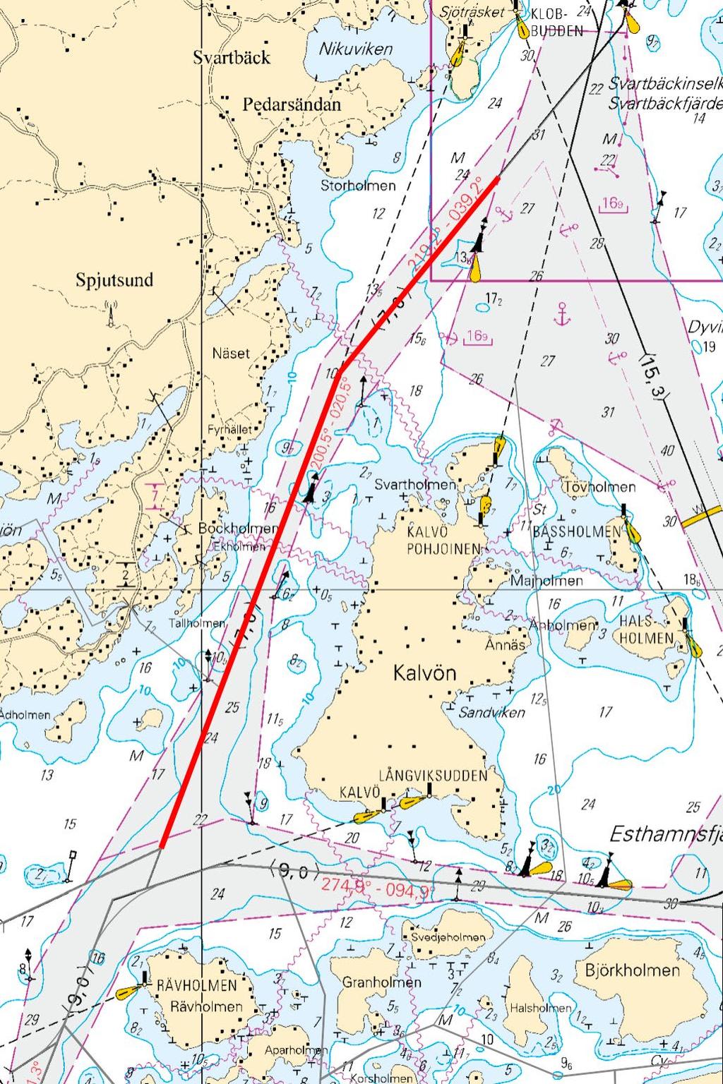 Muuta Ändra Amend 2 Väylänosa on avattu liikenteelle seuraavien pisteiden välillä Farledsavsnittet har öppnats för trafik mellan följande punkter The channel section has been opened to vessel traffic