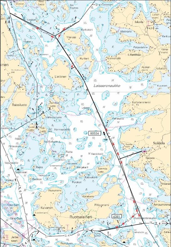 B. Uusi viitta Ny prick New spar buoy Insert: No Kartat-Korten-Charts 80534 Itä-Ost-East 60 23.949 N 21 46.872 E 26, D/720 C.
