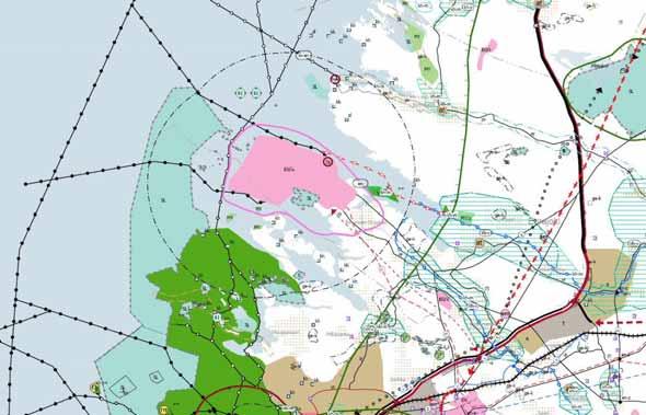 POSIVA OY PERIAATEPÄÄTÖSHAKEMUS LIITE 10 MAALISKUU 2009 4 (7) eikä laitoksia tai laitteita, jotka voivat aiheuttaa vaaraa ydinvoimalaitokselle, kuten räjähdysainetehtaita tai -varastoja tai