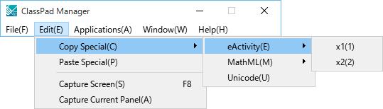 Kokonaisen eactivityn kopiointi (vain Windows) Voit kopioida eactivity-sovelluksessa avoinna olevan eactivityn koko sisällön leikepöydälle.