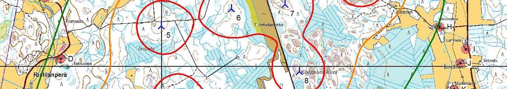 8.579 DECIBEL - Map 8,0 m/s Calculation: Kankaanpää kaavaehdotus N117