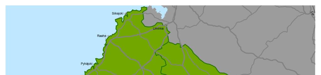 3 ( 10 ) Kuva 1. Sopimuksen pääasiallisen toiminta-alue. Yo. pääasiallinen toiminta-alue käsittää maanteitä yhteensä n. 4 005 km ja kevyen liikenteen väyliä n. 265 km. 2 Sopimuksen tavoite 2.
