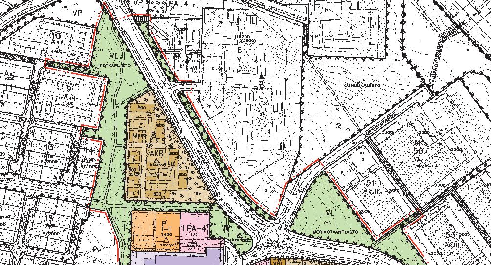 Sivu 33 Asemakaavan selostus, Kaukovainion keskus 564-2147 31 Kuva: Ote kaavaluonnoksesta. (Ei mittakaavassa.) 4.