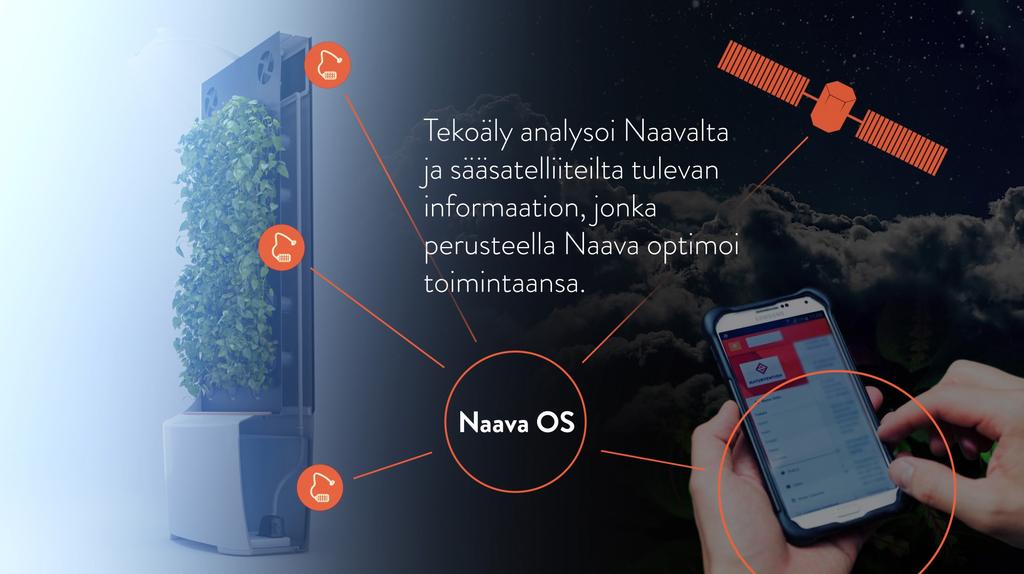 Tämän lisäksi tuotetta ylläpidetään säännöllisten huoltokäyntien avulla. Kasvit elävät mullattomassa kasvualustassa, josta ilma imetään kasvien juuriston läpi alipaineen avulla.
