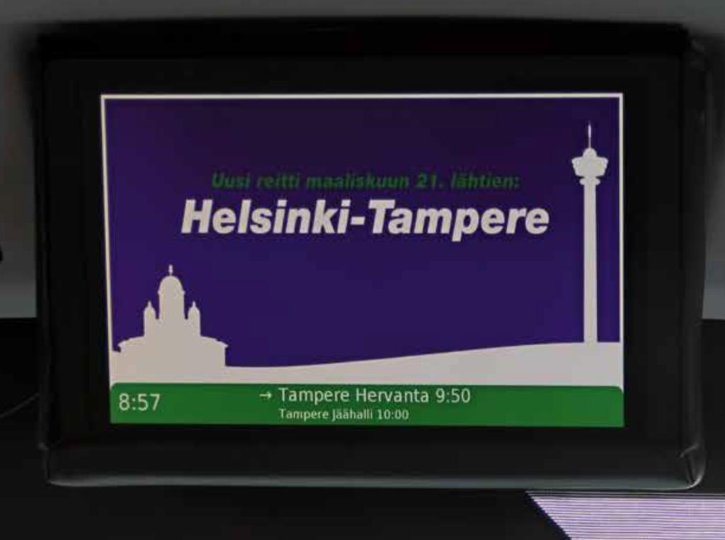 Sisädigitaulut Pääkaupunkiliikenne/Finnair citybus/pikaliikenne Spotin kesto: 15 sek.