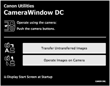 Kuvien siirtäminen tietokoneeseen Macintosh CameraWindow aukeaa. Jos CameraWindow ei tule näyttöön, osoita työpöydän alareunan tehtäväpalkissa olevaa [CameraWindow]-symbolia.