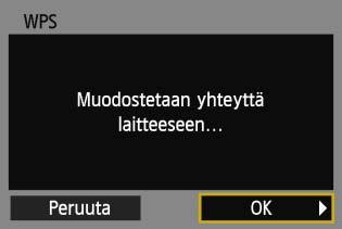 Helppo yhteys WPS:n avulla (PIN-tila) 4 5 6 7 Valitse [WPS (PIN-tila)]. Valitse <V>-painikkeilla [WPS (PINtila)] ja paina sitten <0>-painiketta.