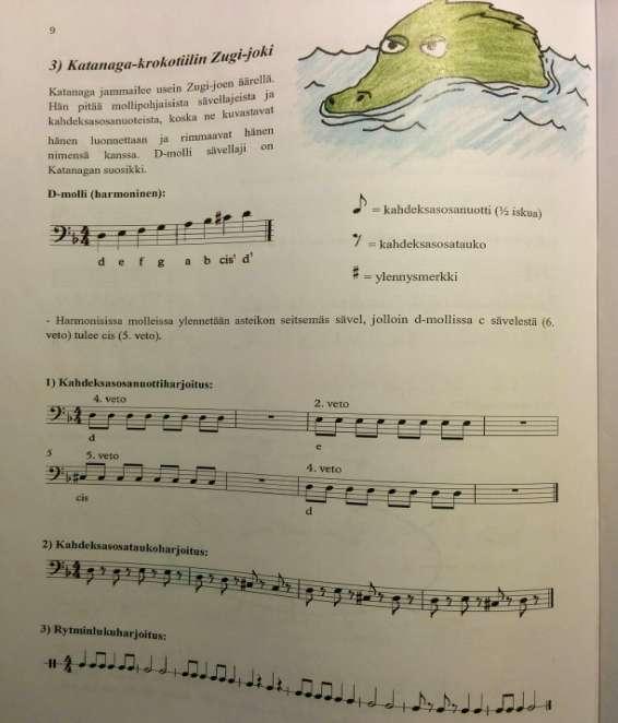 32 malla opetellaan harmonisen d-mollin hahmottamista ja kahdeksasosanuottien lukemista.