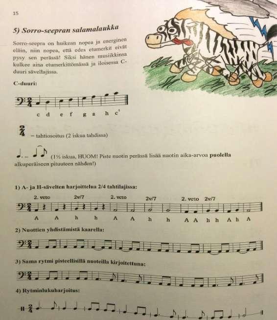 äänen ja pienen oktaavialan h-äänen soittamista, mikä tuo myös pasuunan seitsemännen vedon mukaan soittamiseen. Tässä vaiheessa kaikki pasuunan vedot on käyty läpi. 34 KUVA 12.