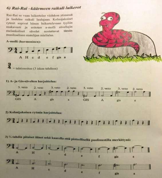 35 KUVA 13. Savanni soi ja viidakko pauhaa, sivu 17. Oppikirja etenee kolmanteen musiikin perusteiden aukeamaan, jossa keskitytään intervallien opetteluun.