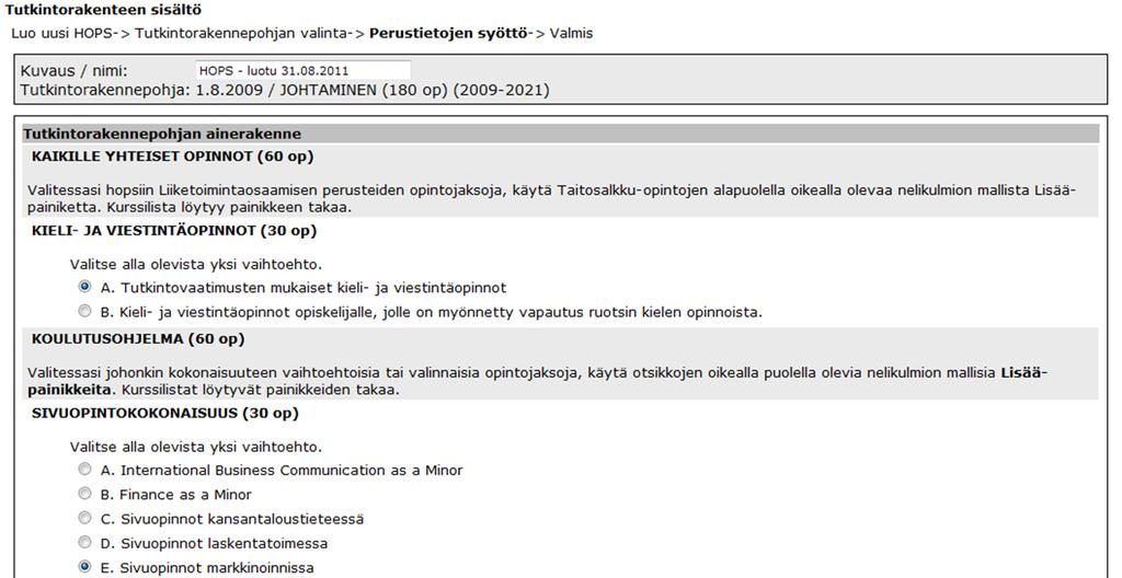 Nimeä hopsisi niin, että erotat sen mahdollisista muista luonnoksistasi. ehops nimeää suunnitelmat automaattisesti päivämäärän mukaan, muuttamalla nimeä voit luoda useamman luonnoksen samana päivänä.