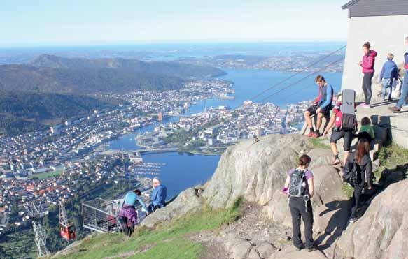 Bergen yläperspektiivistä nähtynä.