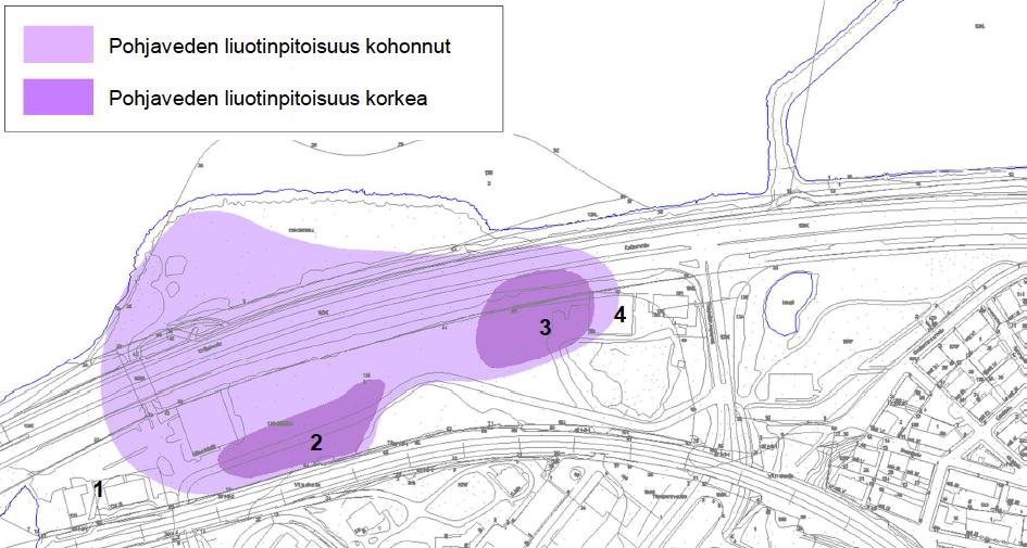 33 mero 4). Alueen itäosaa lukuun ottamatta lähes koko Ranta-Tampellan alueella kloorattujen liuottimien pitoisuudet pohjavedessä ovat kohonneet (Kuva 13). (Haapaniemi 2014, s. 11) Kuva 13.