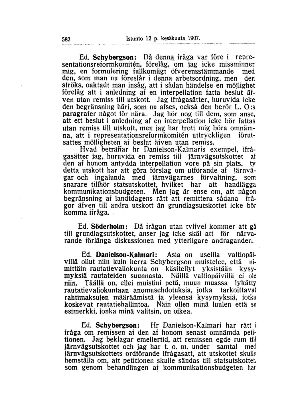 582 Istunto 12 p. kesäkuuta 1907. Ed.