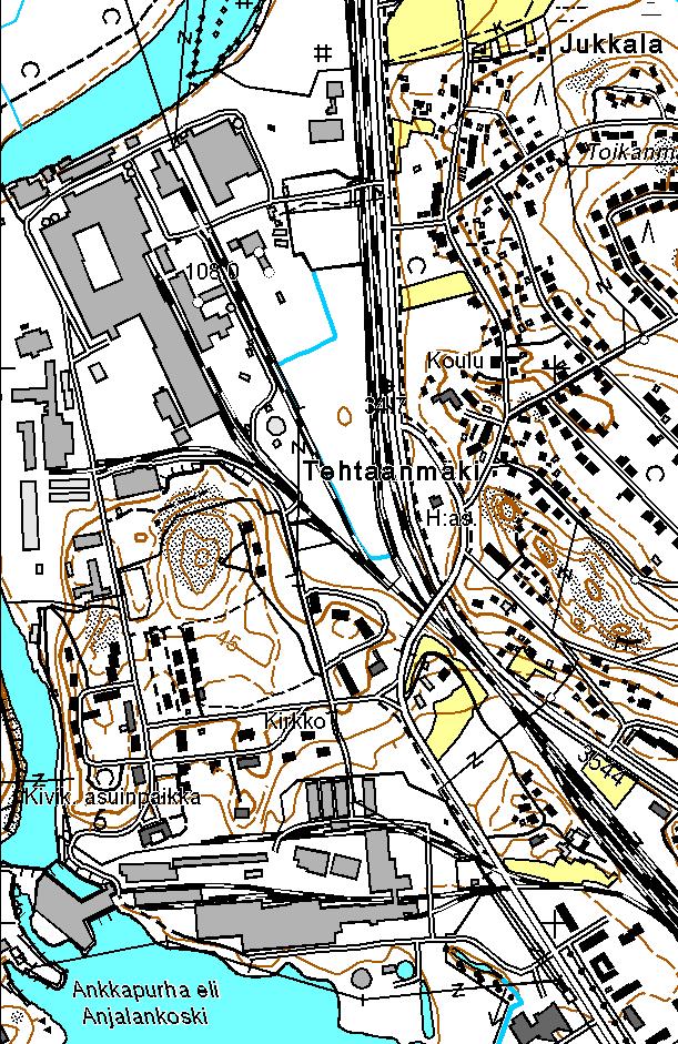 Stora Enso Publication Papers Oy Ltd 12 (114) Pohjoinen tehdasalue, paperitehdas Höyryvoimalaitos Ruukkimiljöö Eteläinen tehdasalue, kartonkitehdas 0 0,15 0,3 km Kuva 3.1. Höyryvoimalaitoksen sijainti Anjalankosken tehdasalueella.
