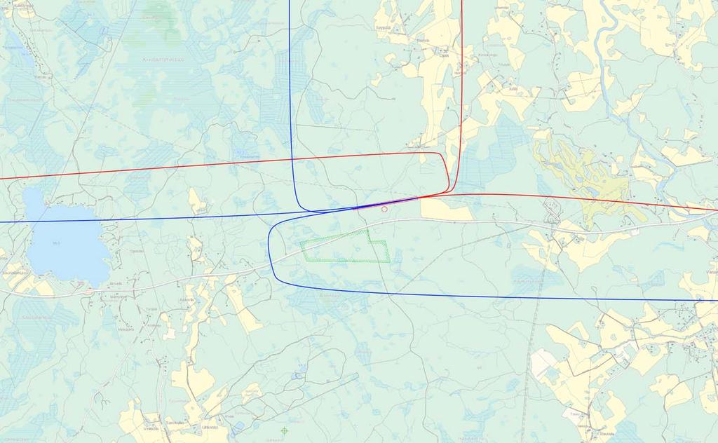 Lähtevän liikenteen reitit ovat vastaavasti seuraavassa kuvassa.