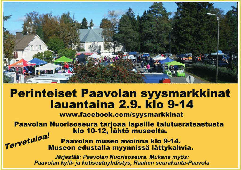 Siikajoen kuntatiedote SUOMI 100 - KUUSEN ISTUTUS PAAVOLAN KYLÄ- JA KOTISEUTUYHDISTYS Sivultamme www.facebook.com/paavolanseutu löydät tietoa Paavolan tapahtumista, toiminnasta ym.