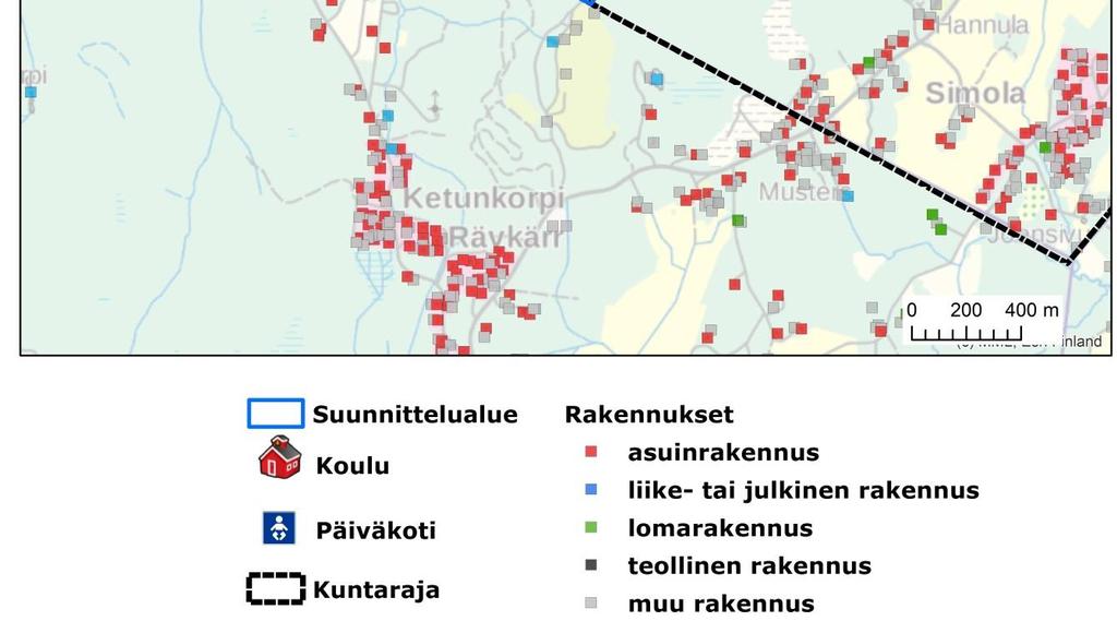 nykyinen asutus ja