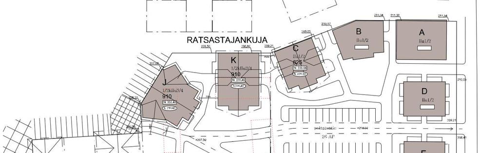 12 Alueelle on laadittu alustavia rakennussuunnitelmia, jotka ovat toimineet kaavaluonnoksen laatimisen lähtökohtana, kuvat 16-18.