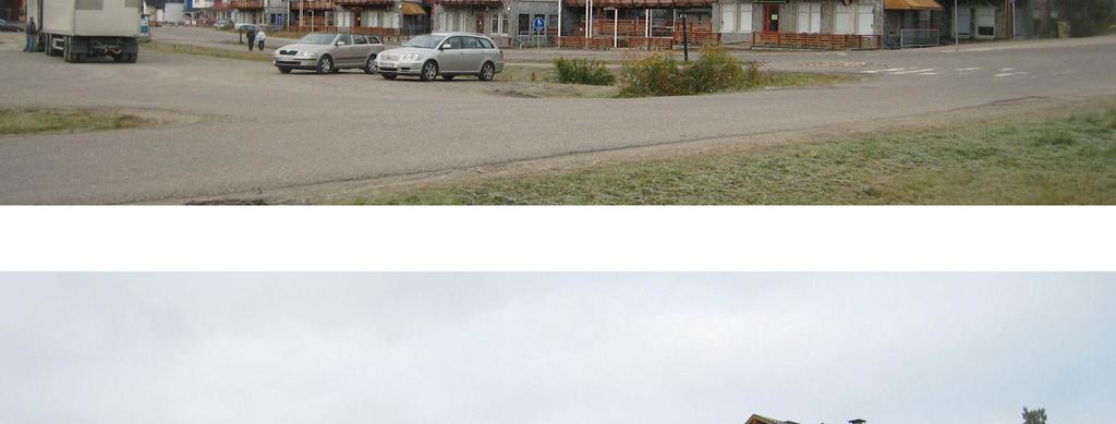 Tontin 1 rakennukset (kuvan etuosassa) on yhdistetty matalalla rakennusosalla ja tontille 2 on
