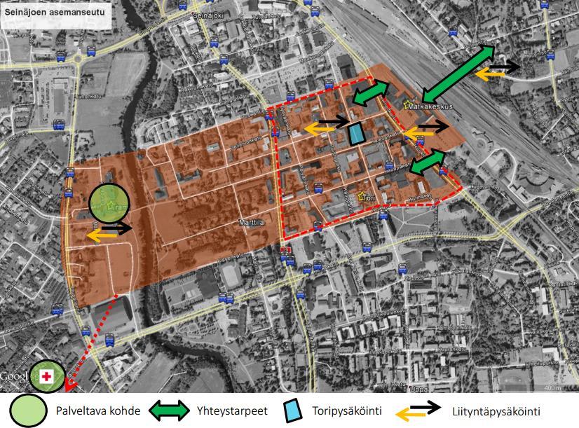 Seinäjoki Suunnittelutilanne Kaupunkistrategiassa 2013: Seinäjoen asema-alueen kokonaisvaltaisen kehittämisen lähtökohtana on keskustaalueen ja asema-alueen tiivistäminen.