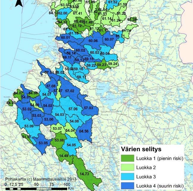 Valumaalueiden luokittelu