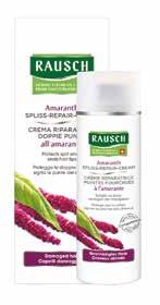RAUSCH Amaranth hiuslatvavoide korjaa hiuslatvojen rakennetta ja suojaa niitä haaroittumiselta tekemättä niitä raskaan tuntuisiksi.