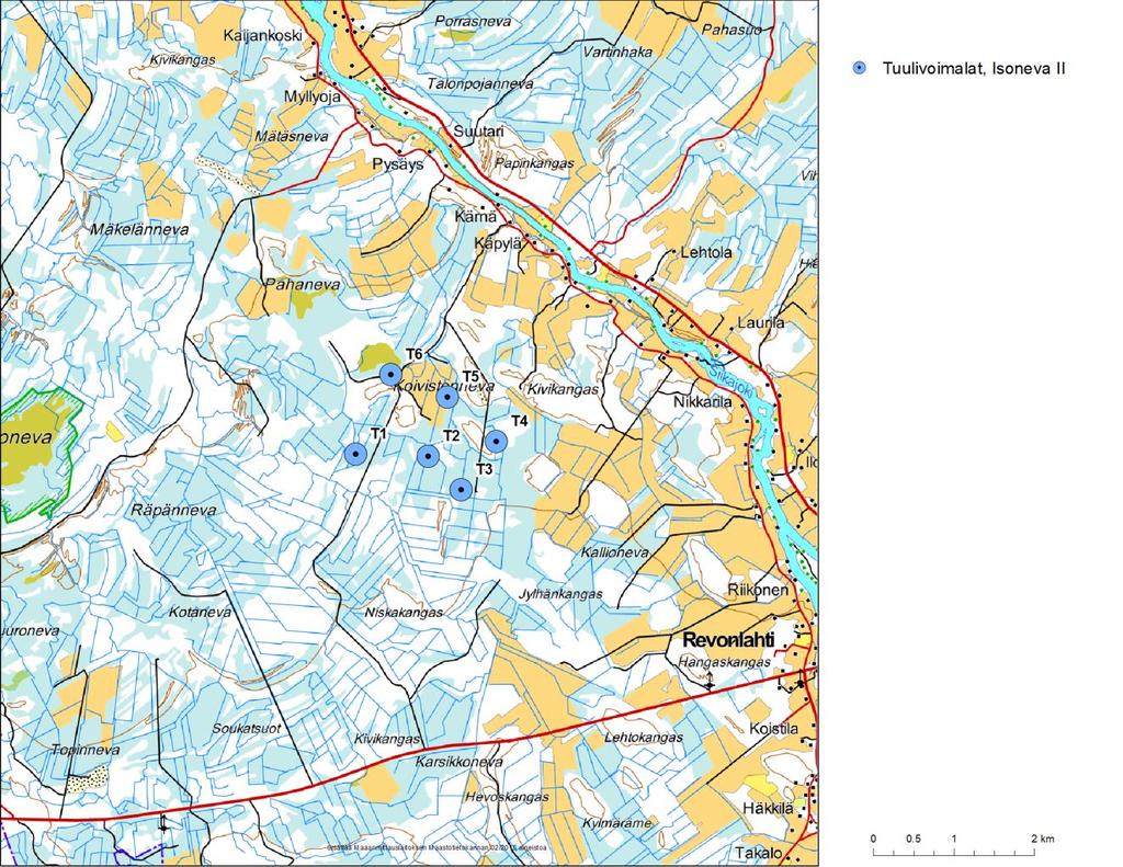 1 Johdanto Selvityksessä arvioidaan Siikajoen kunnassa Isoneva II:n alueella sijaitsevan kuuden tuulivoimalan kokonaisuuden aiheuttamaa melu- ja välkevaikutusta.