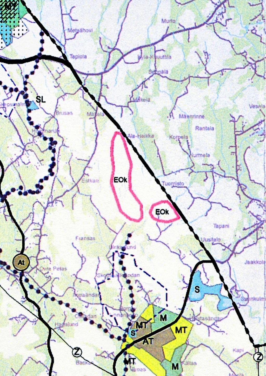 5 1.4 Maankäyttötarve Alueen maankäyttö on osoitettu kalliokiviaineksen ottoalueeksi Itä-Uudenmaan maakuntakaavassa (kuva 2) ja