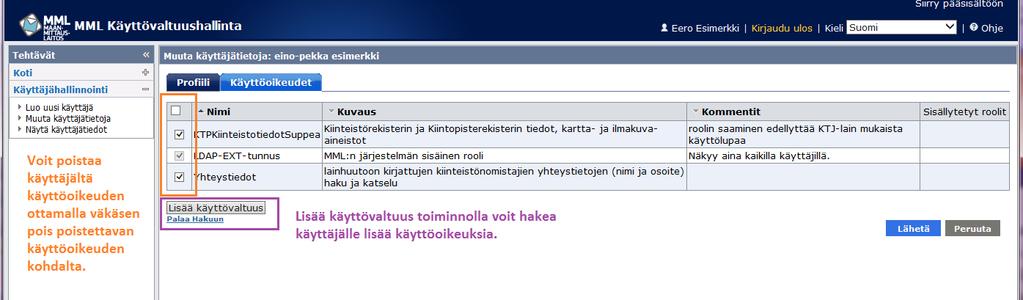 Käyttäjätunnus on suljettava väärinkäytösten estämiseksi silloin, kun käyttäjä ei enää tarvitse Kiinteistötietopalvelua työtehtävien muuttumisen tai työsuhteensa