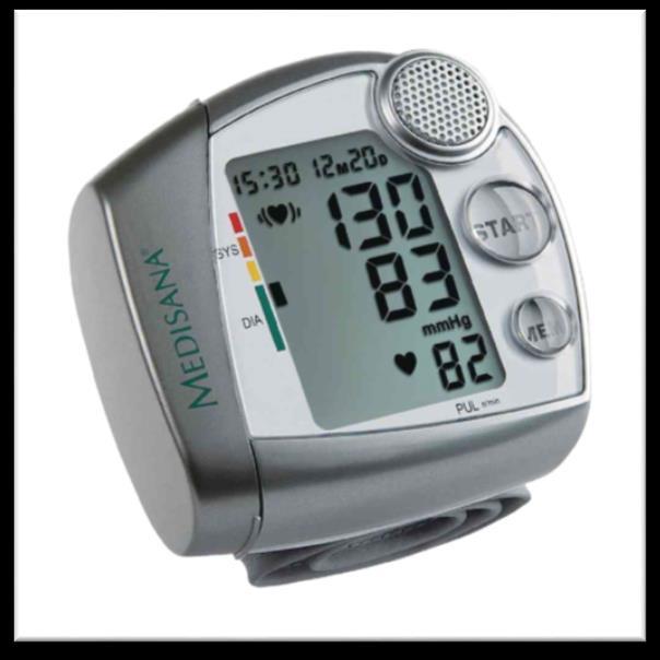 Ranne- verenpainemittari, 59,95 Tarkka verenpaineen mittaus ranteesta Näytettävät arvot: systolinen, diastolinen, pulssi, päivämäärä, aika Iso ja helppolukuinen näyttö Rytmihäiriön ilmaisin 120