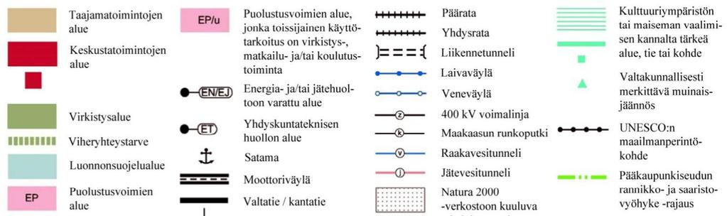 (Lden yli 55 dba) Ote maakuntakaavasta Malmin lentokentän alue