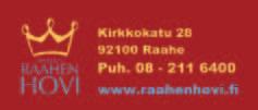 0440-415 510 ranskalaiset ja juoma MAKEN /annossaluuna Ouluntie 28 D, 92130 Raahe Puh. 08-221 110 KARAOKE JA BILJARDI Puh. 241 000 Ruukintie 6 A, Puh.