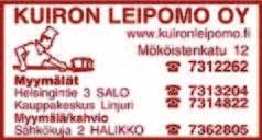 SPAUK ry:tä Salon alueella tervehtivät: Hammaslääkäri Lasse Fjällström Joensuuntie 36, 31400 Somero Puh. 02-748 7101 Salon Torikeidas Salon tori, 24100 Salo Puh.