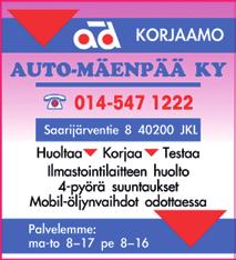 SPAUK ry:tä Jyväskylän alueella tervehtivät: Jyväskylän Peltityö T:mi Jari Sarja MUURAME Puh. 040-913 5150 Keskuskulman Kukka ja Hautaustoimisto Kauppakuja 3, 40270 Palokka Puh.