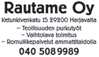 050-382 9025 Kuljetus Tauno Rantanen Levanpellontie 305, 29340 Ulvila Puh. 050-591 3069 Oy Hollmén & Co Rantavainiontie 1, 28400 Ulvila Puh. 02-630 5900 www.hollmen.