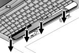Tietokoneen vianmääritys Kiintolevyn irrottaminen ja uudelleenasentaminen 5. Avaa näppäimistön päällä olevat ristikantaruuvit.