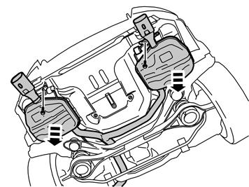 IMG-225150 7 Kahdella takaäänenvaimentimella varustetut autot Irrota ruuvit takaäänenvaimentimien ripustuksista oikealta