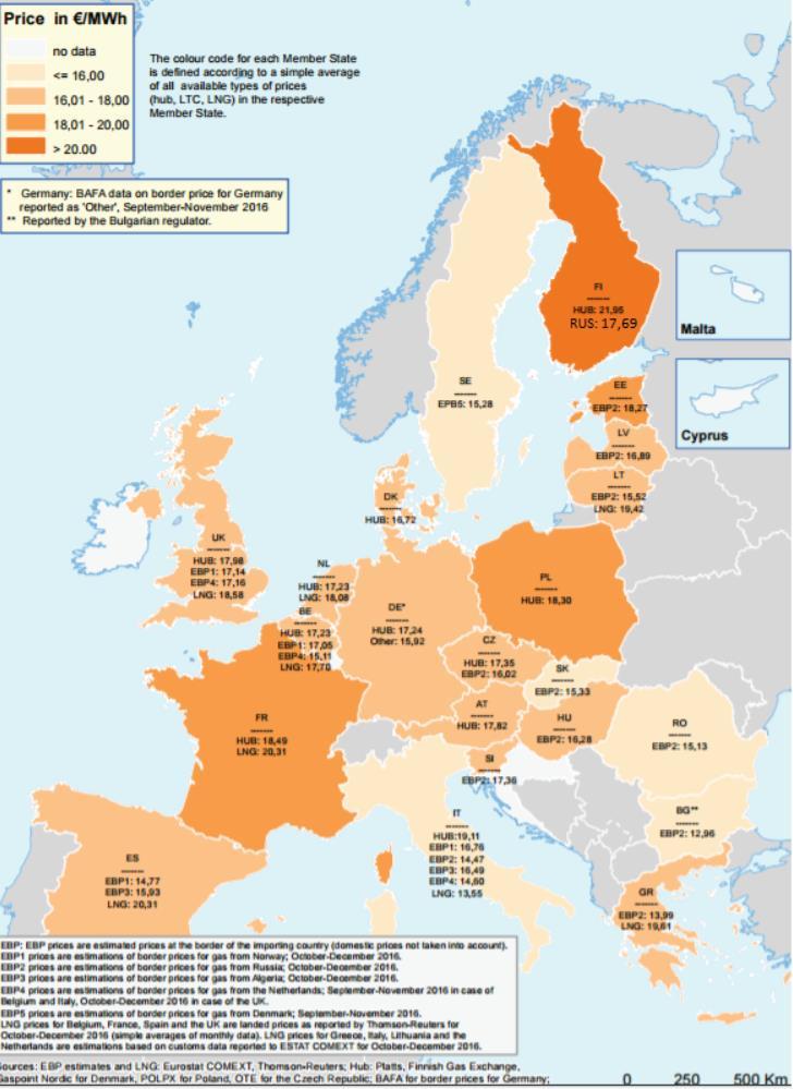 Kaasun hinta EU:n alueella Kaasun käyttäjähinta korkeampi Suomessa kuin hinta Latviassa ja Liettuassa Kaasun käyttäjähinta korkeampi Suomessa myös verrattuna hintaan Gazpromin komissiolle