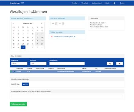 Vierailijan ennakkoilmoitus Systam Respa web-palvelussa KIRJAUTUMISOSOITE PALVELUUN: 1 Valitse vierailun ajankohta Maistaraatin aula on vain Maistraatin käytössä eikä siellä ole kiinteistön