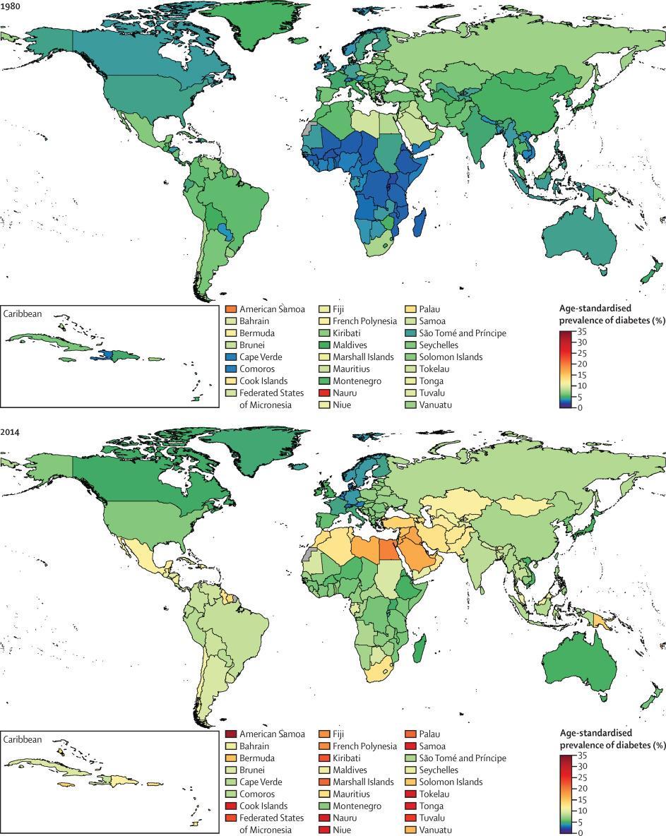 Worldwide trends in diabetes since 1980: a pooled analysis of 751 population-based studies with 4 4 million participants Figure 3.