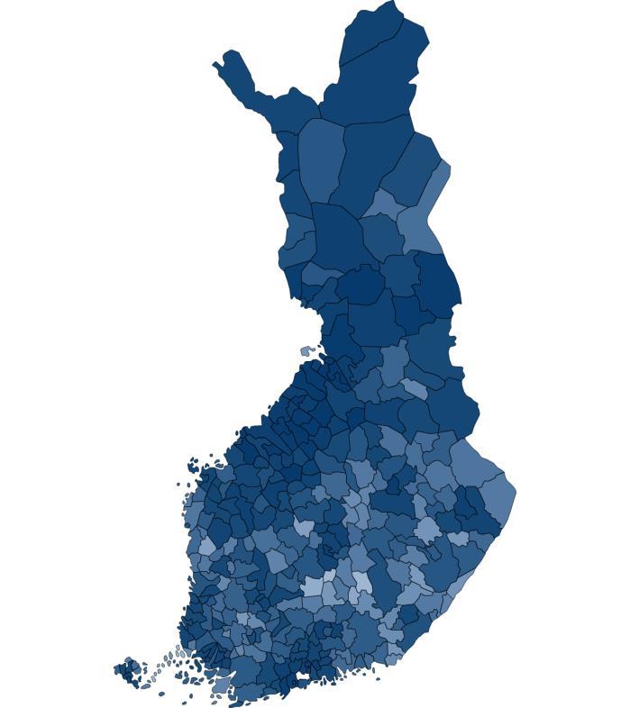 0-29 vuotiaiden mediaaniosuus kunnan koko