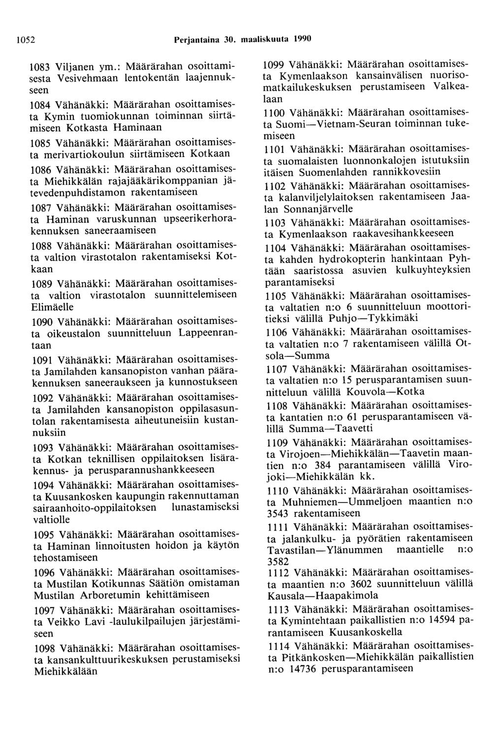 1052 Perjantaina 30. maaliskuuta 1990 1083 Viljanen ym.