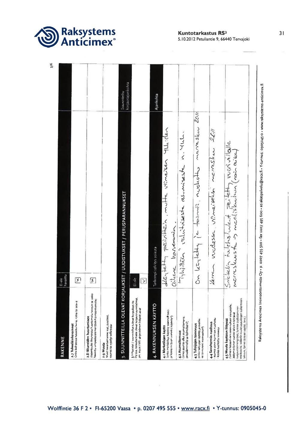 Rakytems Anticirnex' Kuntotarkastus RSl 31 :---..._-- : I... C l\i l - J )' ri.