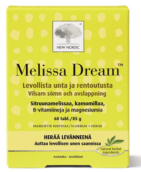 Melissa Dream Auttaa levollisen unen saannissa.